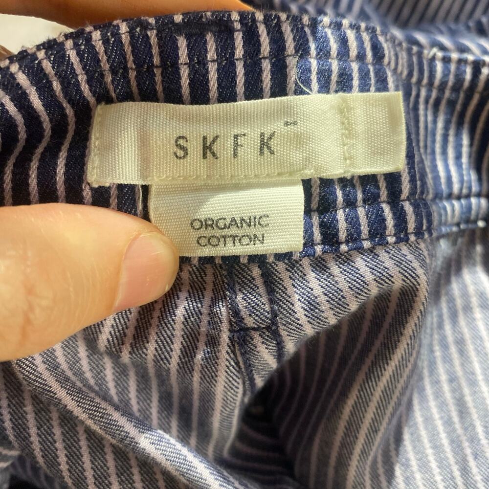 SKFK Mariartze Cropped Culottes Pants Womens Sz 6 8 Organic Cotton Striped - Picture 5 of 7
